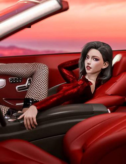 Photogenic Poses on Upper Class Roadster for Genesis 8 and 8.1 Female