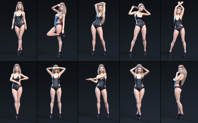 Z Stud Female Shape And Pose Mega Set 2024 - Free Daz 3D Models
