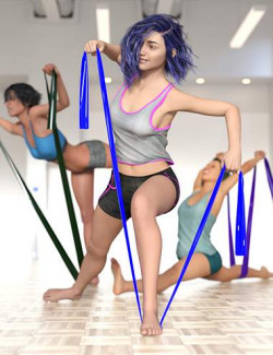 Resistance Band Poses and Props for Genesis 8 and Genesis 8.1 Female