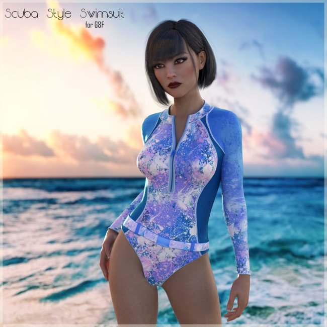 Scuba Swimsuit for G8F 3d Models for Daz Studio and Poser