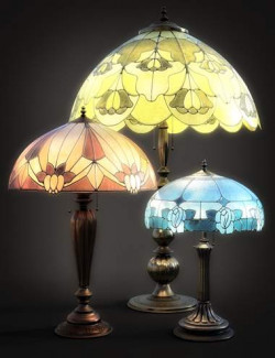 B.E.T.T.Y. Stained Glass Lamps