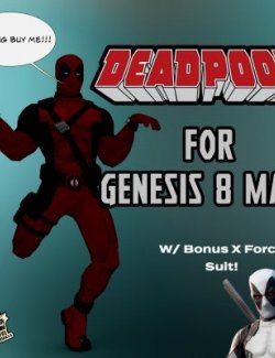 Deadpool Comic Outfit For Genesis 8 Male