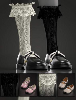 Rainy Koo Socks and Shoes for Genesis 8 and 8.1 Females