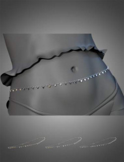 X-Fashion Dreams Mesh Lingerie Belly Chain for Genesis 8 Females