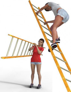 1stB Climb That Ladder Props and Poses for Genesis 8 Female