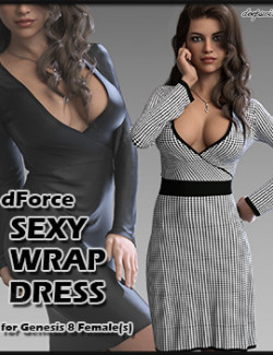 dForce Sexy Wrap Dress for Genesis 8 Female(s)