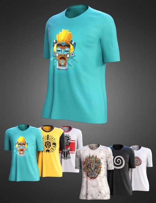 Dash Outfit dForce T-Shirt for Genesis 8 and 8.1 Males