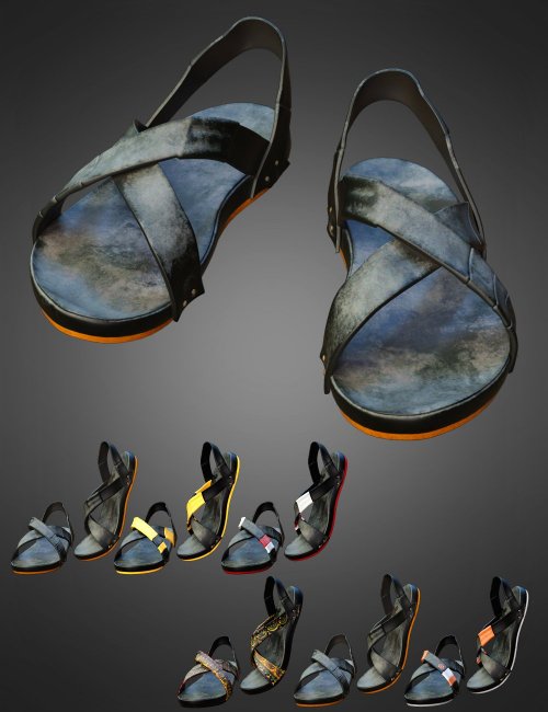 Dash Outfit Sandals for Genesis 8 and 8.1 Males