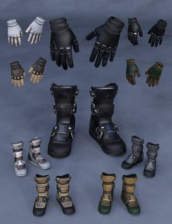 Panther Outfit Boots and Gloves for Genesis 8 and 8.1 Male