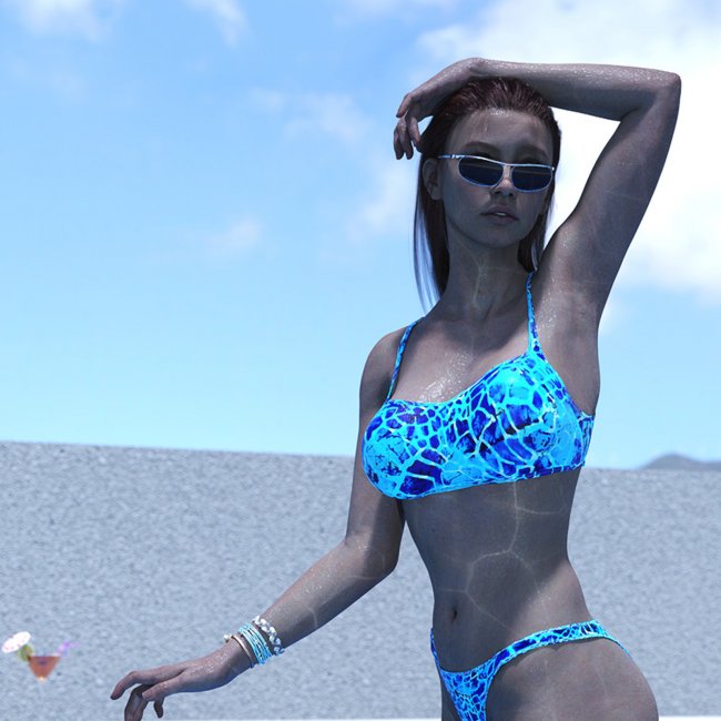 SVM's Triangle Bikini and dForce Swim Skirt for Genesis 8 and 8.1