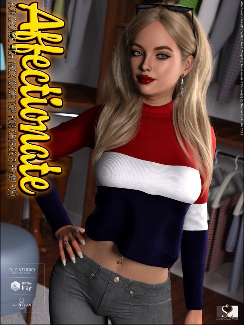 Affectionate for dForce High Neck Crop Top for Genesis 8 Female(s) | 3d ...