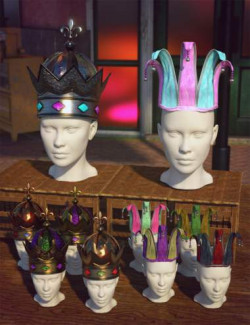 Fun Mardi Gras Mix and Match Crowns for Genesis 8 and 8.1