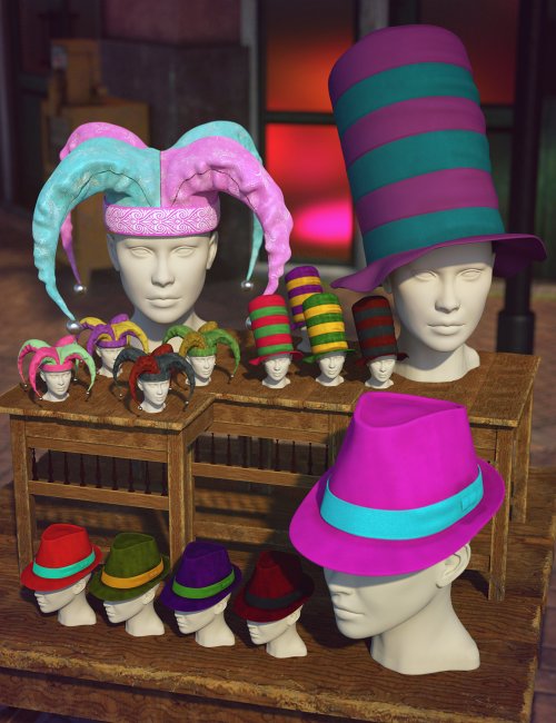 Fun Mardi Gras Mix and Match Hats for Genesis 8 and 8.1