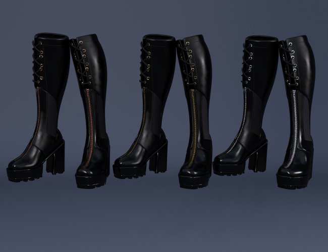 Gothic Style Outfit V2 Boots for Genesis 8 and 8.1 Females | 3d Models ...