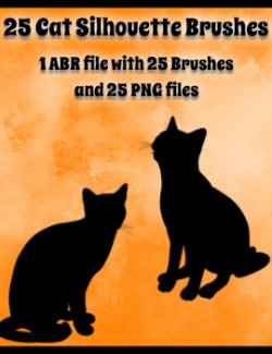 MR: 25 Cat Silhouette Brushes