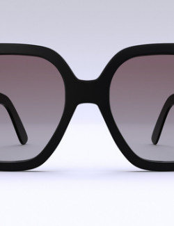 Dezi sunglasses square black for womens 3D model extended license