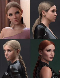 3-in-1 Low Ponytails Hair for Genesis 8 and 8.1 Females