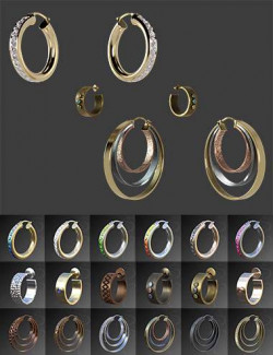 Hoop Earrings Modern Style for Genesis 8 and 8.1 Females