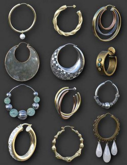 Hoop Earrings Collection for Genesis 8 and 8.1 Females