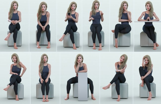 Girl Sitting Pose - CLIP STUDIO ASSETS