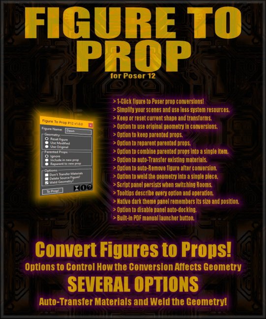 Figure to Prop for Poser 12 | 3d Models for Daz Studio and Poser