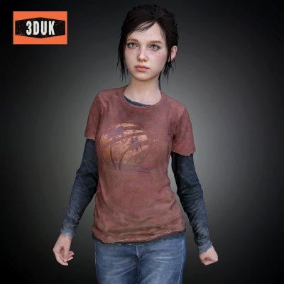 3D Character Ellie Williams - the Last of Us Stock Image