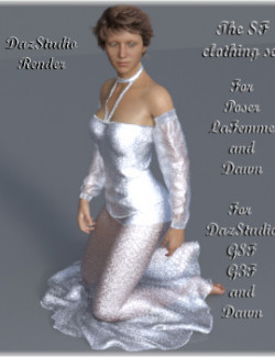 The SF Cloth set Poser Dynamic For LaFemme and Dawn  DazStudio dForce for G8F G3