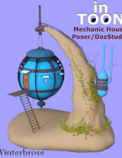 in-TOON Cartoon Style Materials for Mechanic House in Poser and Daz Studio