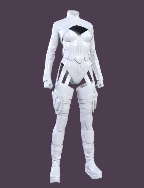 Sci-Fi Urban Warrior Outfit for Genesis 8 and Genesis 8.1 Females