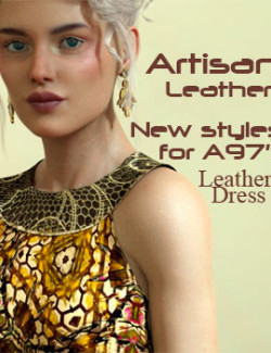 Artisan Leather Add-On for A97's Leather Dress for Genesis 8 and 8.1 Female