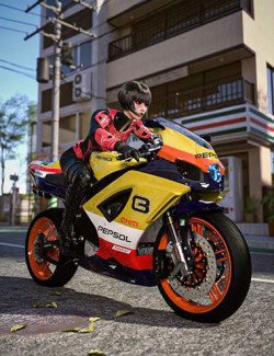 Street Bike Construction Kit Poses for Genesis 8 and 8.1 Female