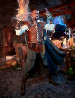 dForce The Young Wizard Outfit for Genesis 8 and 8.1 Males Bundle