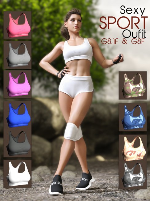 Sexy Sport Outfit For g81f & g8f  3d Models for Daz Studio and Poser