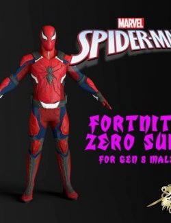 Spider-Man Fortnite Zero Suit For Genesis 8 Male