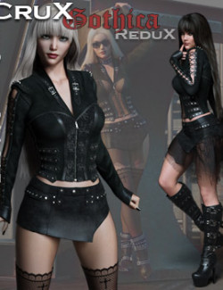 KuJ Goth Punk Outfit Bra for Genesis 8 and 8.1 Females