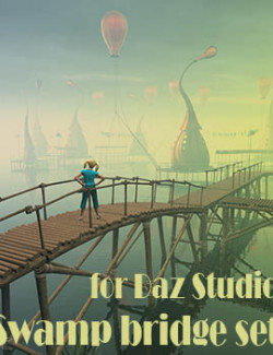 Swamp bridge set for Daz Studio