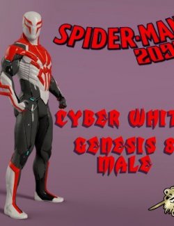 Spider-Man 2099 Cyber White Outfit For Genesis 8 Male