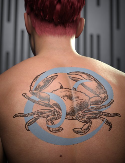 Burning Cancer Zodiac Sign Tattoo