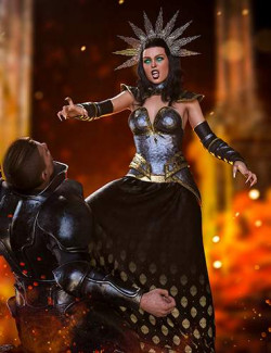 dForce Elena Dark Queen Outfit for Genesis 8 and 8.1 Females Bundle