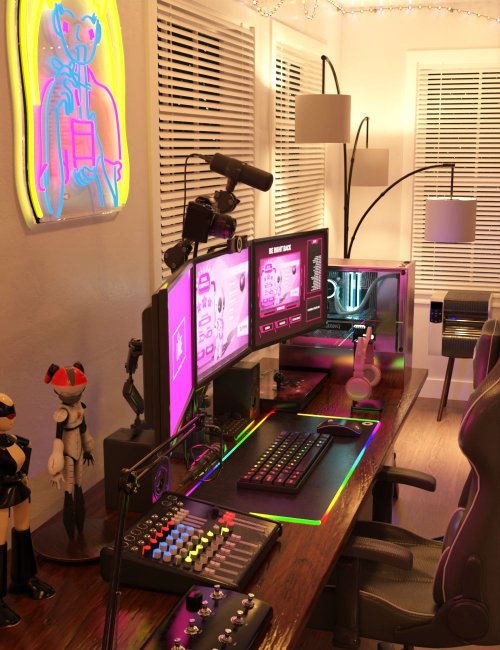 Open3DLab • Gamer Cam Girl Streaming Room