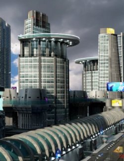 Futuristic City Block For DAZ