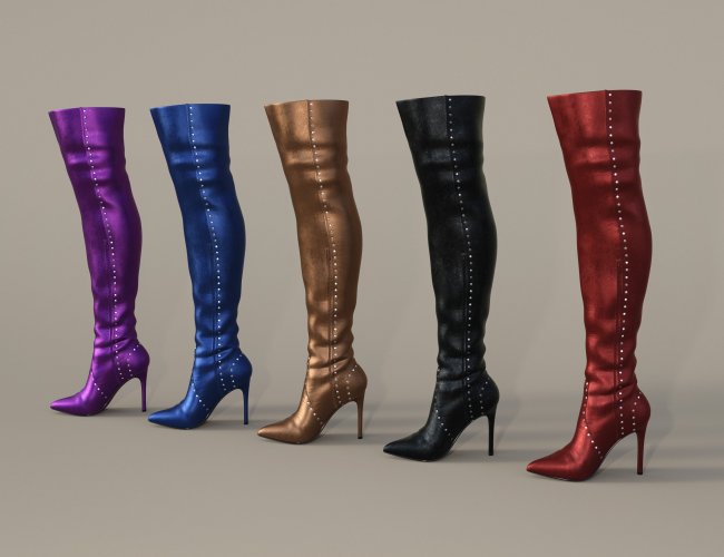 High Boots 6 Texture Expansion | 3d Models for Daz Studio and Poser