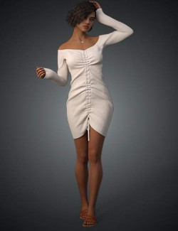 dForce Ruched Midi Outfit for Genesis 8 and 8.1 Females