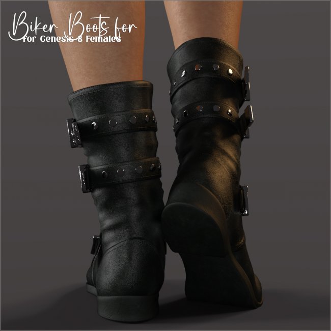 G8F Biker Boots | 3d Models for Daz Studio and Poser