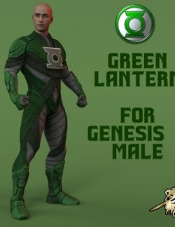 Green Lantern John Stewart Outfit for Genesis 8 Male
