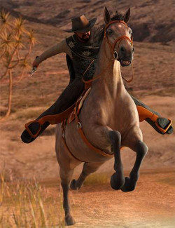 Spirit of the West Poses for Daz Horse 2 and Genesis 8.1 Male