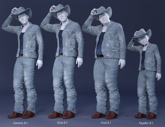 Modern Cowboy Outfit for Genesis 8 and 8.1 Males