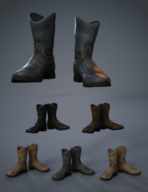 Ranch Boots for Genesis 8 Males | 3d Models for Daz Studio and Poser