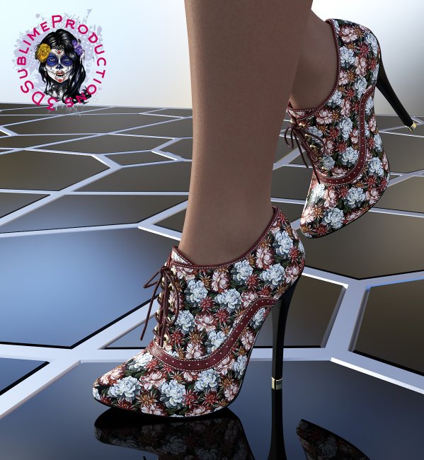 Sublime Fashion Oxford High Heels Set 01 3D Figure Assets  3DSublimeProductions