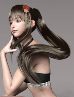 Qiunr Hair for Genesis 8 and 8.1 Females